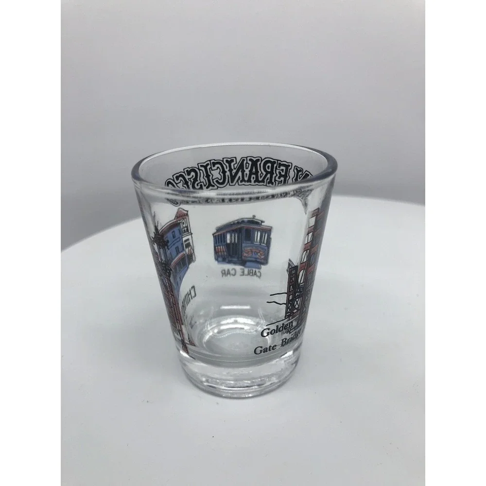 Vtg Shot Glass San‎ Francisco Souvenir Cable Car China Town Golden Gate Bridge